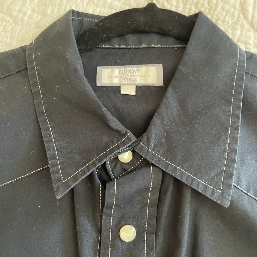 Old Navy Western Blue Shirt. Long Sleeves Almost New.